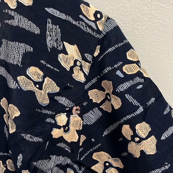 Vintage Mini Button Front Dress Blue Floral M - Picture 5 of 10